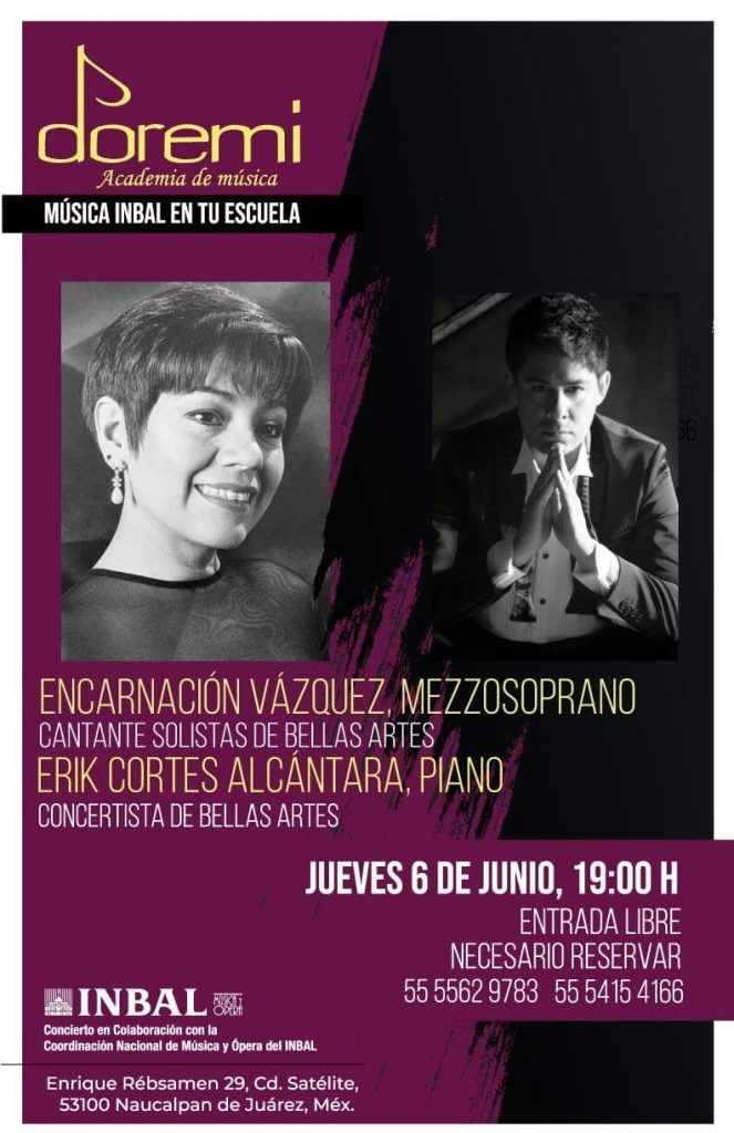 Encarnación Vázquez y Erik Cortes Alcántara en concierto